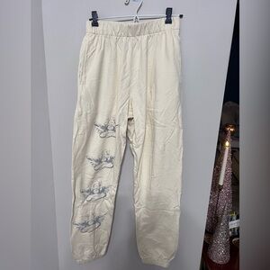 Boys Lie Cream Joggers with Graphic Design, Size S
